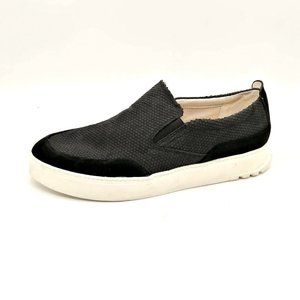 Sarto Womens Sneaker Loafer‎ Black Leather  Round Toe Side Elastic Insets 10